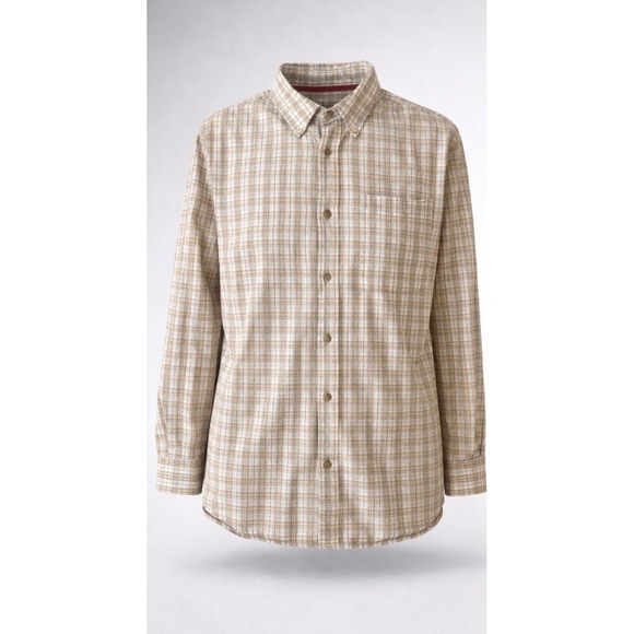 Levi Strauss Signature Other - 🍁Levi Strauss Signature Mens XL Plaid Button Down Shirt Tan White Cotton WPL-42